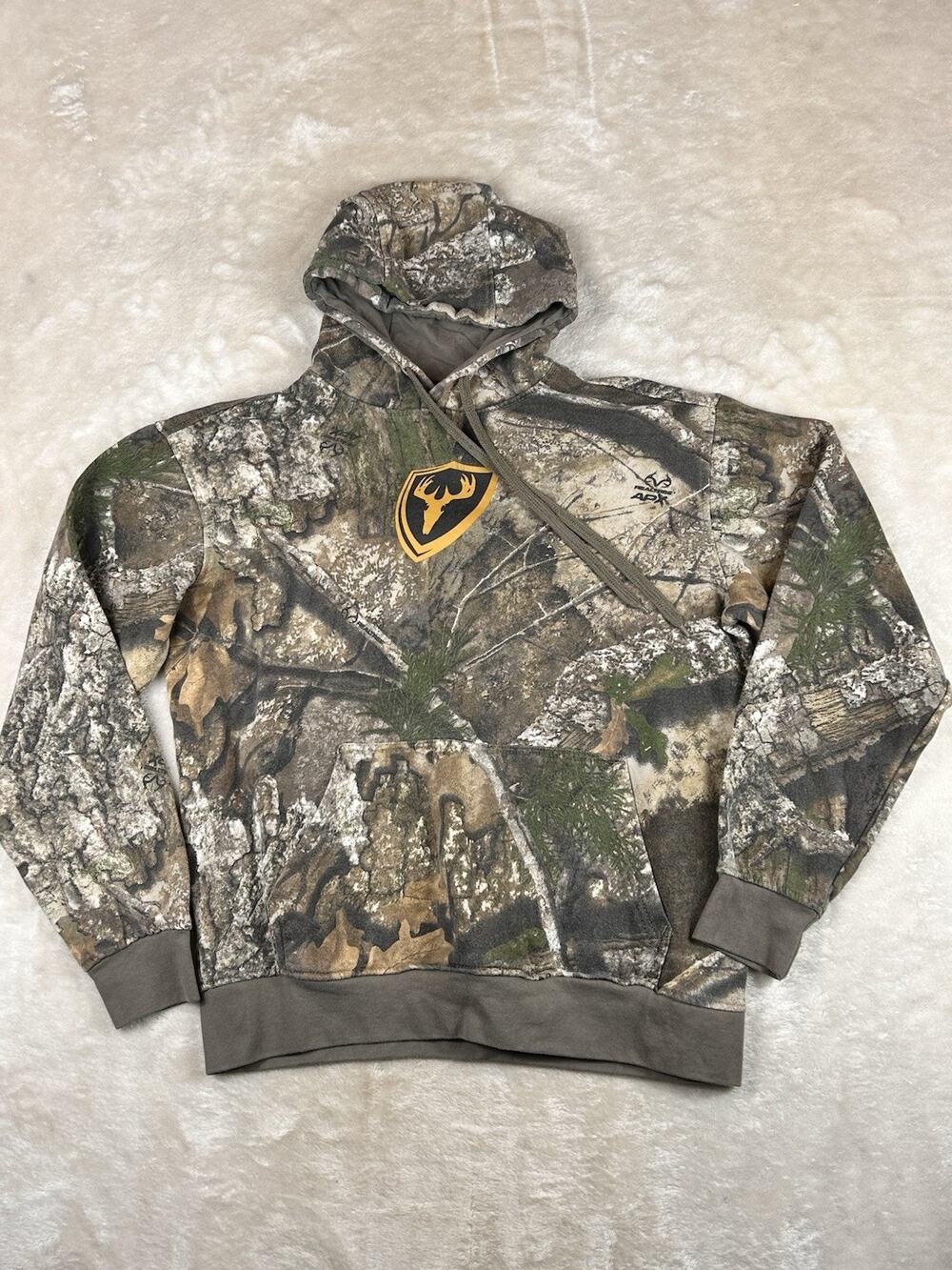 SHIELD Camo Pullover Hoodie Men’s Sz M RealTree APX Hoodie Hunting Cotton Blend